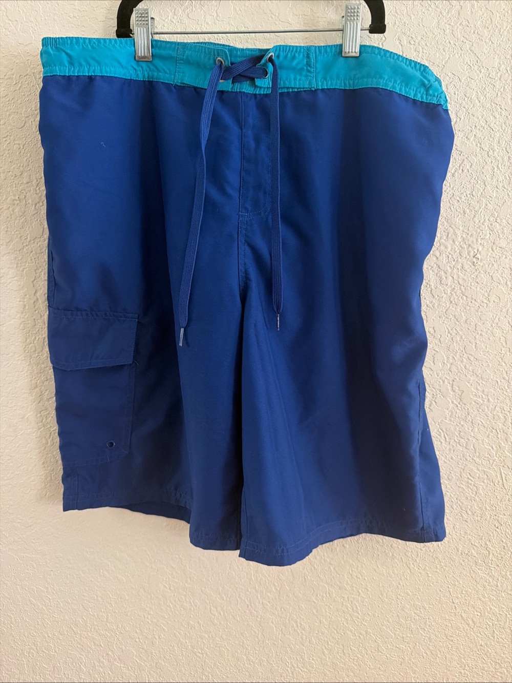 OXIDE MEN SWIMMING Trunks Size XL Navy Blue Mesh Lined Elastic Waist Pockets